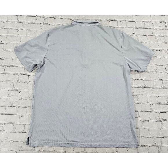 Travis Mathew Gray Blue Striped Short Sleeve Polo Shirt MENS SIZE XXL - Picture 11 of 11